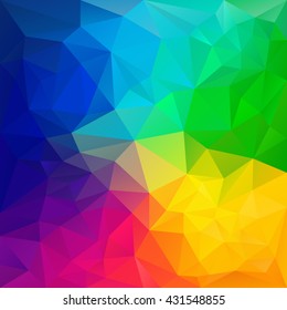 Vector Abstract Irregular Polygon Background With A Triangular Pattern In Color Full Rainbow Spectrum Colors