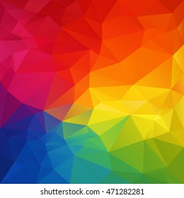 Vector Abstract Irregular Polygon Background With A Triangular Pattern In Full Color Spectrum Rainbow Colors