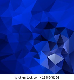 vector abstract irregular polygonal square background - triangle low poly pattern - vibrant neon royal blue color 