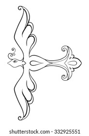 vector abstract isolated illustration of black and white bird