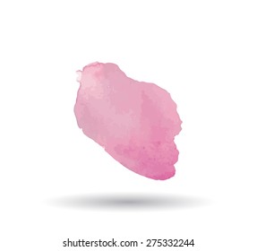 Vector Abstract isolated pink magenta watercolor stain