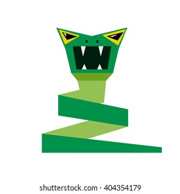 Vector abstract isolated sign, aggressive viper