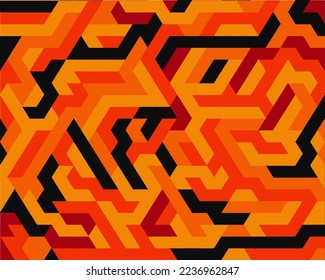 Vector abstract isometric chinese new year red yellow and orange background
