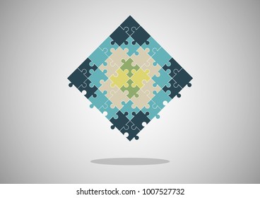 Vector abstract jigsaw colorful background made from puzzle pieces.