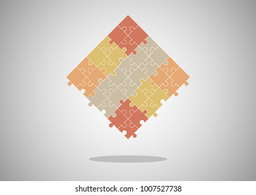 Vector abstract jigsaw colorful background made from puzzle pieces.