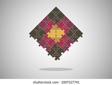 Vector abstract jigsaw colorful background made from puzzle pieces.