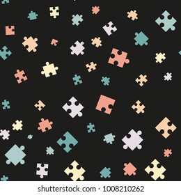 Vector abstract jigsaw colorful background pattern made from puzzle pieces.