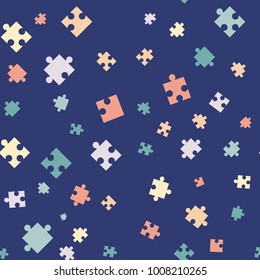 Vector abstract jigsaw colorful background pattern made from puzzle pieces.