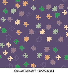Vector abstract jigsaw colorful background pattern made from puzzle pieces.