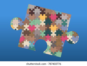 Vector abstract jigsaw colorful background made from puzzle pieces.