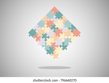 Vector abstract jigsaw colorful background made from puzzle pieces.