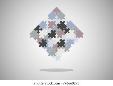 Vector abstract jigsaw colorful background made from puzzle pieces.