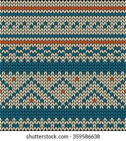 Vector abstract knitting seamless pattern. 