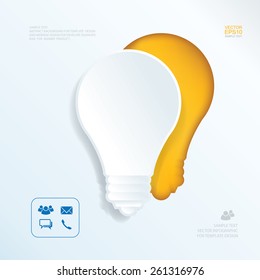 Vector abstract lamp icon. Info graphic idea background for template design.