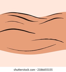 Paisaje abstracto vectorial con desierto con estilo minimalista. Ilustración para imprimir en una camiseta.