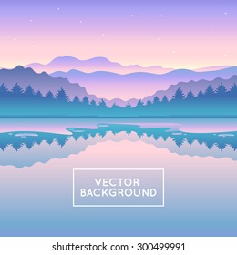 Vector abstract landscape - design template in gradient coors - with copy space for logo or text - splash screen or banner background