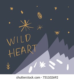 Vector abstract landscape. Print, painting, elements for design and other.