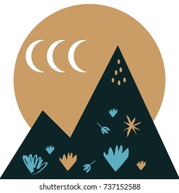 Vector abstract landscape. Print, picture, poster, print, illustration, elements for design and other.