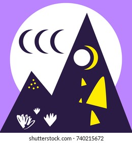 Vector abstract landscape. Print, picture, poster, print, illustration, elements for design and other.