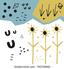 Vector abstract landscape. Wallpaper, background, print, elements for design.