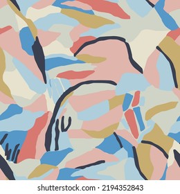 Vector abstract layers illustration seamless repeat pattern fashion and home decor fabric print design artwork