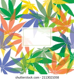 diseño abstracto vectorial con hojas de marihuana de color