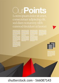 Vector Abstract Layout Design Template with Abstract Triangles for Book or Web or Screen