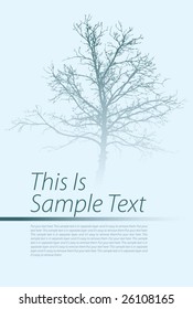 vector abstract layout with tree silhouette