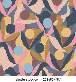 Vector abstract leaf layered shape illustration motif seamless repeat pattern fashion home kitchen fabric textile digital artwork 