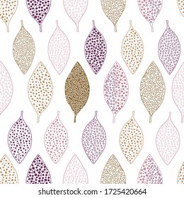 Vector abstract leaf seamless pattern background. Perfect for fabric, scrapbooking, wallpaper projects.