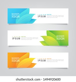Vector abstract leaves banner design web template. Abstract geometric background can used for letterhead, header, footer, layout, letterhed, landing page and print media