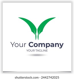 Vector abstract leaves logo design template