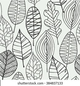 Vector abstract leaves pattern.