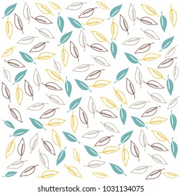 vector abstract leaves seamless background hand drawn vector illustration