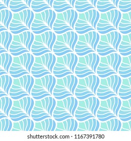 Vector abstract leaves seamless pattern. Geometric classical background. Retro art deco stylish texture.