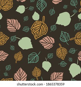 Vector abstract leaves seamless pattern. Suitable for packaging, wallpaper, fashion fabric, home decor and other design projects. 