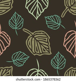 Vector abstract leaves seamless pattern. Suitable for packaging, wallpaper, fashion fabric, home decor and other design projects. 