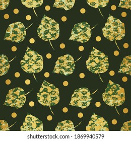 Vector abstract leaves seamless pattern. Suitable for packaging, fabric, wrapping paper, wallpaper and other design projects.  