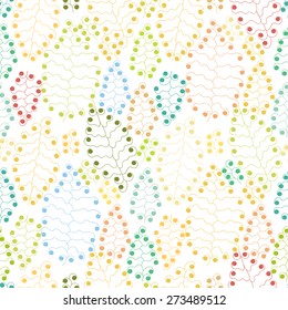 Vector abstract leaves seamless pattern. Autumn forest background.