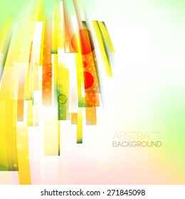 Vector abstract left direction colorful lines illustration, single linear design object. Motion wave. Eco friendly, sunny, season background