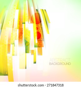 Vector abstract left direction colorful lines illustration, single linear design object. Motion wave. Eco friendly, sunny, season background