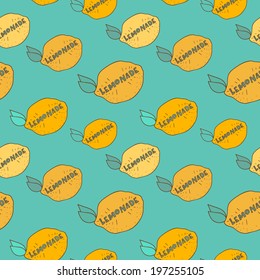 Vector abstract lemon seamless pattern.
