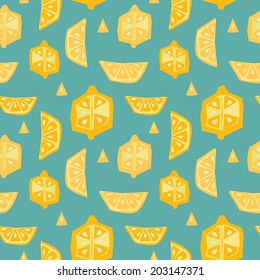 Vector abstract lemon seamless pattern.