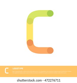 Vector abstract letter C logo template.