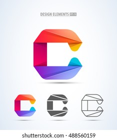 Vector Abstract Letter C Logo Design Stock Vector (Royalty Free ...
