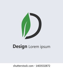 Vector abstract letter D logo design nature concept.