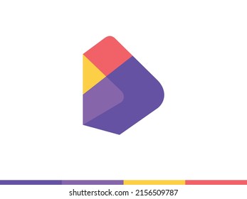 Vector abstract letter D logo design concept