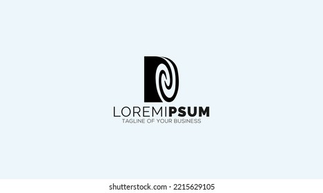 Vector abstract letter D logo design concept