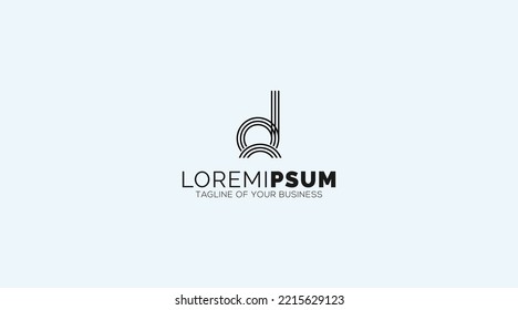 Concepto de diseño del logotipo de la letra abstracta del vector D