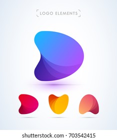 Vector abstract letter D, V, A and play icon logo template. Material design style